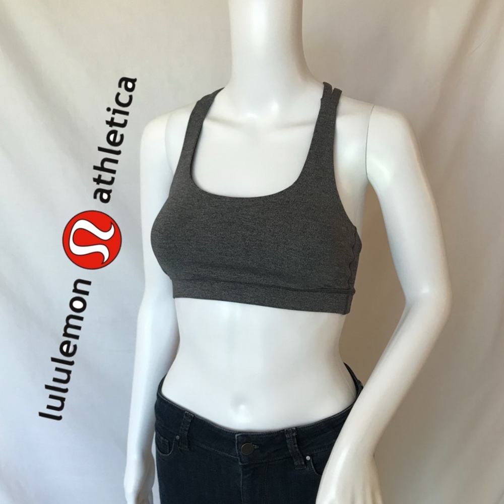 Lulu Lemon Sports Energy Bra Patterned Grey